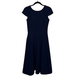 Dress the Population Livia Dress • Navy Fit & Flare Midi • Size Small